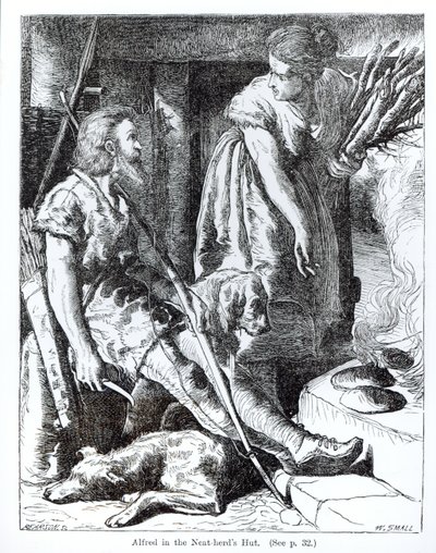 Alfredo (849-99) nella capanna del mandriano, inciso da Pearson da William Small